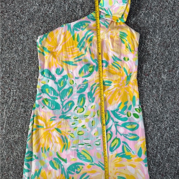 Lilly Pulitzer Chloe 1 Shoulder Pink Barbie Core Soft girl Silk Dress Corset - Picture 2 of 14